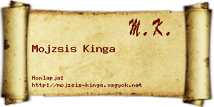 Mojzsis Kinga névjegykártya
